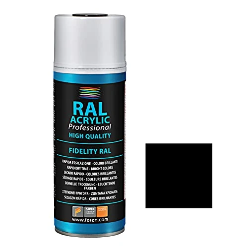 Lakier do paznokci Spray 100% akryl Profi RAL Art.400 FAREN - RAL 9005 czarny błyszczący