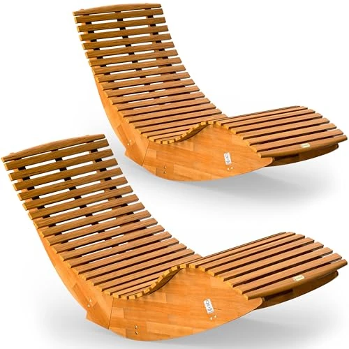 Offre limitée : Casaria® 2X Chaise Longue à Bascule Pliable en Bois d'acacia certifié FSC Transat Ergonomique Bain de Soleil Jardin Sauna de 189.99 € à 189.99 € (0.00% de remise)