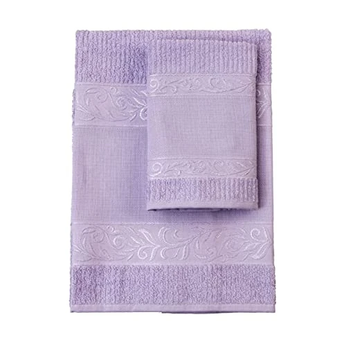 Zeitlich begrenztes Angebot: Filet - Gästehandtuch-Set mit Aida-Einsatz zum Besticken, aus 100% Baumwollfrottee, weich und saugfähig, hautfreundlich, 100% Made in Italy, unifarben, fliederfarben von 16.86 € auf 16.43 € (3% Rabatt)