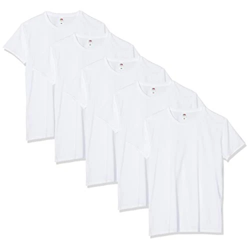 Offerta a tempo: Fruit of The Loom Iconic Tee, Lightweight Ringspun 5 Pack, T-Shirt Uomo, Bianco (White 30), Small - 15% da 19.99 € a 16.98 €
