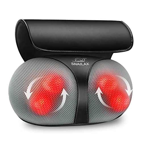 Oferta ograniczona: Snailax Shiatsu masażer pleców szyi - ugniatająca poduszka do masażu z ciepłem, elektryczna poduszka masażer na ramiona, szyjny, dolne plecy najlepsze prezenty dla kobiet/mężczyzn/mamy/taty z 140.99 PLN na 140.99 PLN (zniżka 0%)