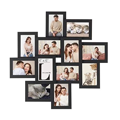 Offre limitée : SONGMICS Cadres Pêle-Mêle, 12 Cadres pour Photos 10x15 cm, Galerie Photo Murale, Décoration Murale, Noir d'Encre RPF22BK de 35.99 € à 26.79 € (26% de remise)