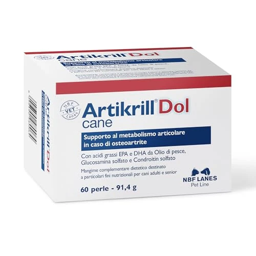 NBF Lanes | Artikrill Dol for Senior Dogs, High Strength Joint Supplement for Older Dogs with Osteoarthritis, Glucosamine, Chondroitin, Omega-3, MSM, Boswellia (60 Softgels)
