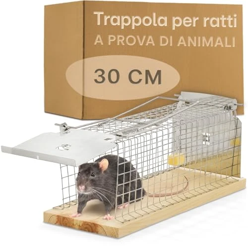 Limited-time offer: Praknu Friendly Rat Trap 30 cm - Humane Live Catch Cage for Rats and Mice from 11.99 £ to 11.99 £ (save 0.00%)
