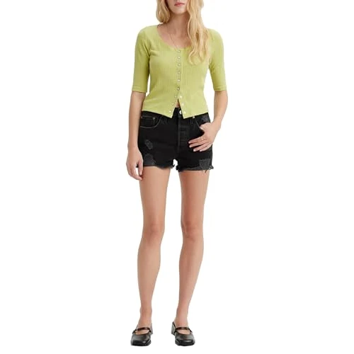 Offerta a tempo: Levi's 501 Original Shorts, Pantaloncini di jeans Donna, Nero (Stowaway), 31W - 20% da 65.00 € a 52.00 €