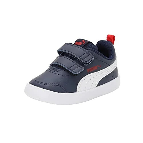 Offerta a tempo: PUMA Unisex Kids Courtflex V2 V Inf Scarpe da ginnastica, Peacoat High Risk Red, 22 EU - 17% da 27.95 € a 23.09 €