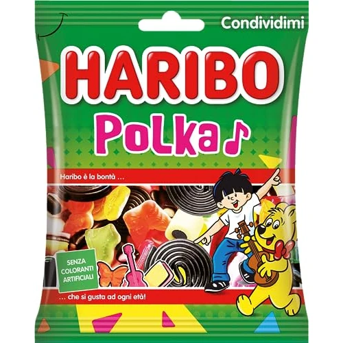 Haribo Polka, Caramelle Gommose, Gusto Frutta E Liquirizia, Ideali Per Feste E Dolci Momenti Di Relax - 265gr