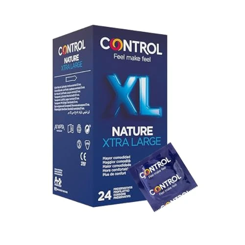 Control Nature XL Condoms - 24 Lubricated Condoms - Perfect Fit for a Safe Relationship.
