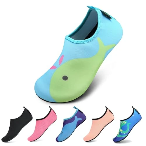 Offerta a tempo: SAGUARO Scarpe da Immersione Bambino Scarpette da Scoglio da Spiaggia Ragazze Delfino Verde 30 - 31.6% da 16.14 € a 11.04 €