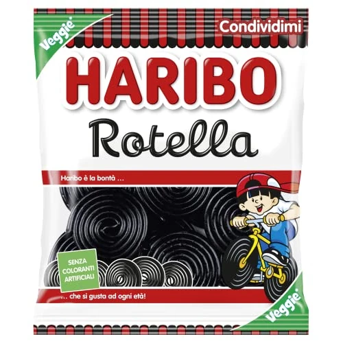Offerta a tempo: Haribo Rotella Caramelle Gommose Gusto Liquirizia, 265g — 23% da 2,15 € a 1,65 €