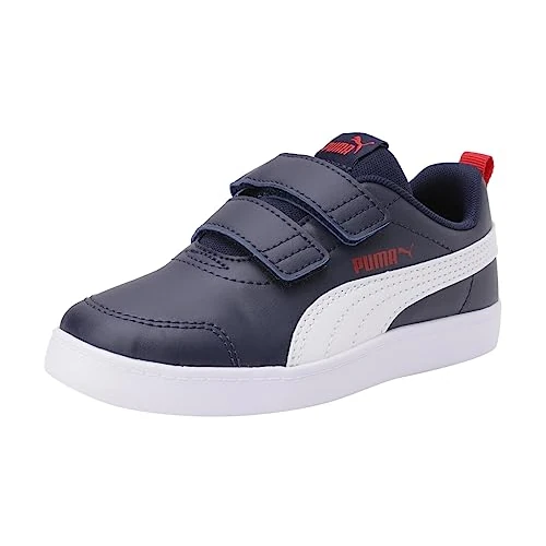 PUMA Unisex Baby Courtflex V2 V Inf Sneaker, Niebieski Peacoat High Risk Red, 25 EU