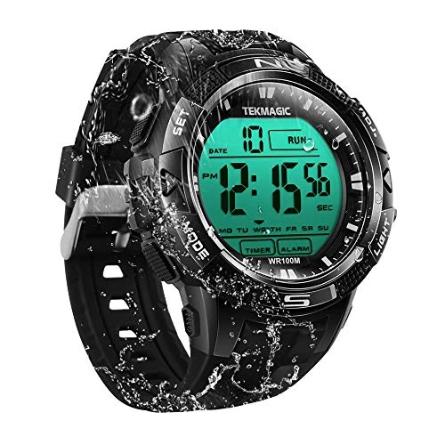 Zeitlich begrenztes Angebot: 100 m Digital, wasserdicht, Schwimmen, Armbanduhr mit Wecker und Stoppuhr-Funktionen, Unterstützung doppelte Zeitanzeige, Timer, 12/24-Stunden-Format von 25.67 € auf 25.67 € (0.00% Rabatt)