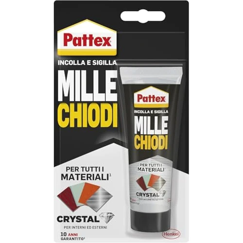 Limitiertes Angebot: Pattex Millechiodi Crystal Adhesive Sealant Ideal for Glass and Mirrors, Premium Mounting Sticker, Powerful Glue for Many Materials, 1 x 90G Blister Pack von 9.97 EUR auf 9.97 EUR (Spare 0%)