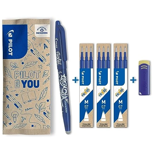 Limited-time offer: PILOT - Pack of 1 FriXion Ball 0,7 - Erasable pen - Medium - Blue + 3 * Set of 3 Refill Blue + Remover from 13.22 GBP to 13.22 GBP (save 0%)