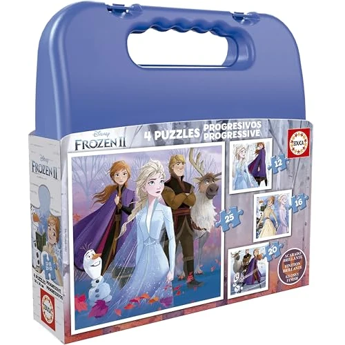 Educa 18114 Disney Progressive Puzzles Frozen II Case 12+16+20+25, Unique, One Size