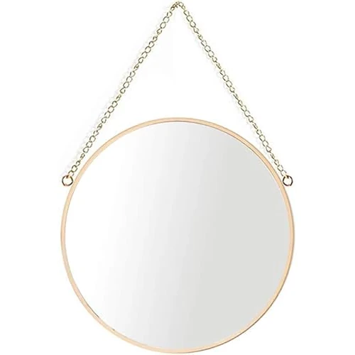 Limited-time offer: AIFUSI Hanging Mirror, 30 x 30cm Round Bathroom Makeup Mirror Brass Frame with Hanging Chain [Medium Size] from 19.99 GBP to 19.99 GBP (save 0%)