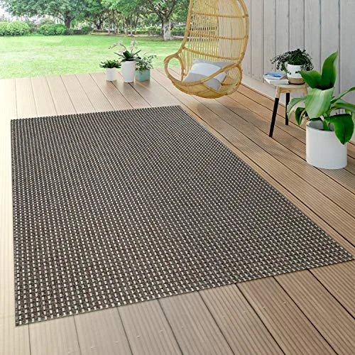 Offerta a tempo: Paco Home Tappeto Per Esterno Balcone Terrazza Tappeto Cucina Tappeto Giardino Moderno, Dimensione:120x170 cm, Colore:Antracite 3 - 45% da 43.00 € a 23.49 €