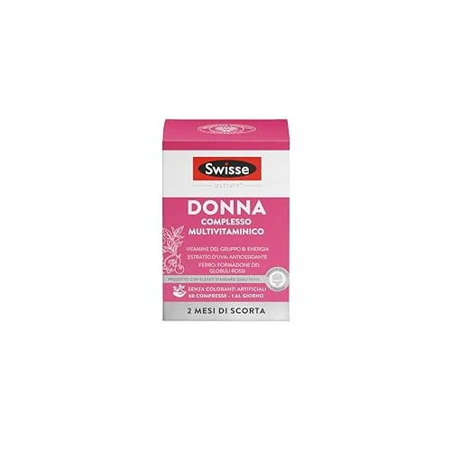 Offerta a tempo: SWISSE Ultivit- Multivitaminico Donna con Vitamina D C A e Zinco per Supporto al Sistema Immunitario Adulti, Integratori con Magnesio e Biotina per Metabolismo Energetico, Made in Italy, 60 Compresse — 26% da 26,90 € a 19,90 €