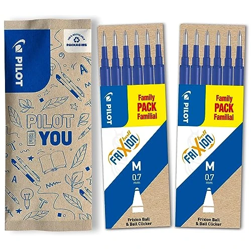 Limited-time offer: PILOT - FriXion Ball/Clicker Erasable Pen Refills 0.7mm - Blue - Pack of 12 from 19.02 £ to 12.30 £ (save 35%)