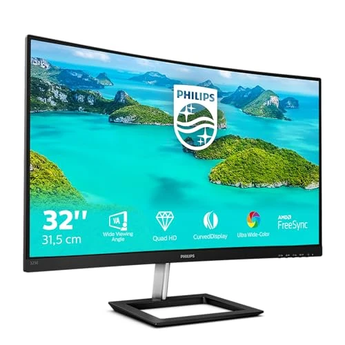 Offre limitée : PHILIPS Moniteur Incurvé, 325E1C 32 Pouce 75Hz VA Dalle, 4ms GtG, FreeSync, (2560x1440 HDMI 1x 1.4 DP 1x 1.2) Noir de 208.55 € à 208.55 € (0.00% de remise)
