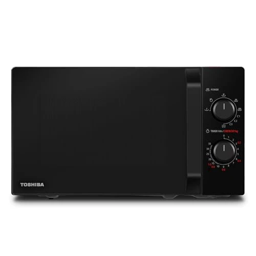Toshiba MW2-MG20P(BK) 3-w-1 kuchenka mikrofalowa grill kombinowany, 20 l, 5 poziomów mocy, regulator czasowy, 800 W, grill 1000 W, czarny