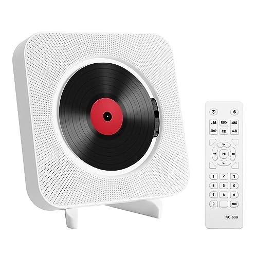Offre limitée : Lecteur de CD Portable de Bureau avec Bluetooth - Lecteur CD Musical Mural multifuctional intégré dans Les Haut-parleurs HiFi Home Audio Boombox avec télécommande（Blanc） de 43.00 EUR à 39.99 EUR (remise 7%)