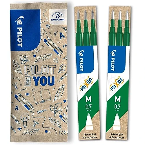 Oferta limitada: PILOT - Caja de 2 Set de 3 Recambios FriXion - Recambios para Bolígrafos Borrables - Compatible con FriXion Ball y FriXion Ball Clicker - Verde - Punta Media (6 recambios) de 11.31 € a 11.31 € (ahorro 0.00%)