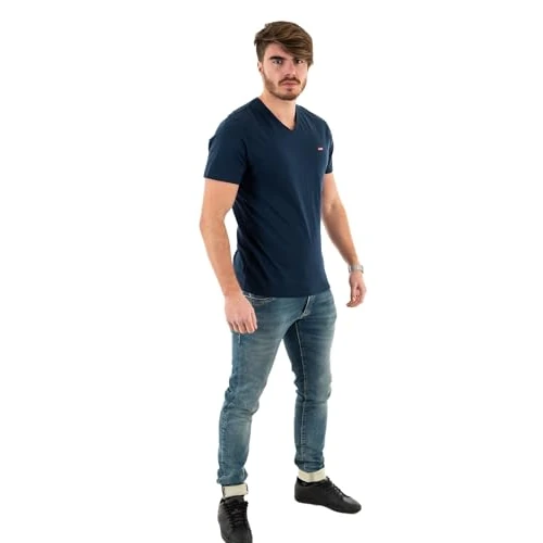 Limited offer: Levi's Men's Original V-Neck T-Shirt, Blue, XXL from 25.00 EUR to 14.40 EUR (save 42%)