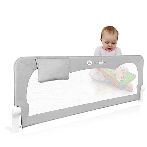Offerta a tempo: LIONELO Hanna Sponda letto universale barriera protettiva per letto alta 65 cm installazione facile 180 gradi di reclinazione sponda pieghevole con blocco standsafe, grigio - 0.00% da 49.99 € a 49.99 €