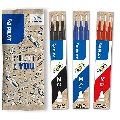 Offerta a tempo: Pilot Frixion Tre Set Da 3 Ricariche Per Penna Cancellabile Frixion Ball E Frixion Ball Clicker — 13% da 15,55 € a 13,49 €