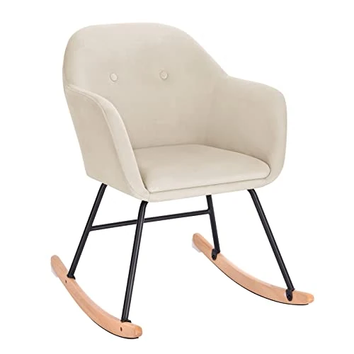 Offerta a tempo: WOLTU Sedia a Dondolo per Soggiorno Poltrona Relax Crema - 36% da 108.99 € a 69.34 €