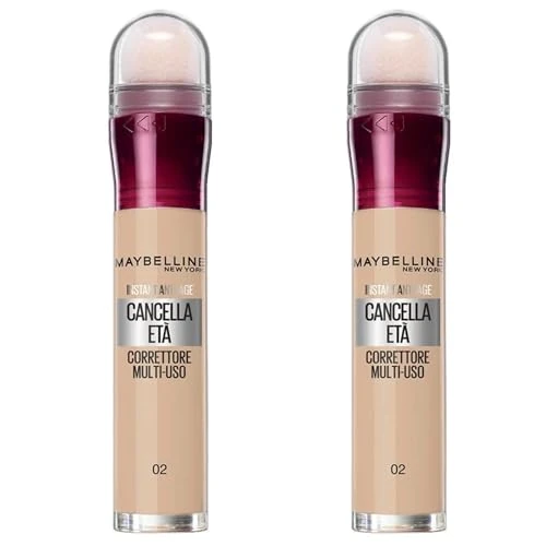 Zeitlich begrenztes Angebot: Maybelline New York Alterskorrektor mit Goji-Beeren und Haloxyl, deckt Augenringe und kleine Falten ab, 02 nackt, 2 Stück von 20.49 € auf 20.49 € (0.00% Rabatt)
