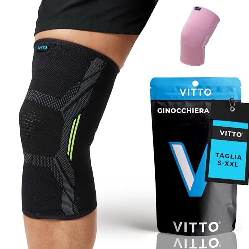 Offerta a tempo: VITTO Ginocchiera Ortopedica Sportiva - Tutore Ginocchio Menisco, Nero L - 0.00% da 11.99 € a 11.99 €