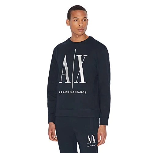 Armani Exchange Men's Icon Sweatshirt, Blue, L UK