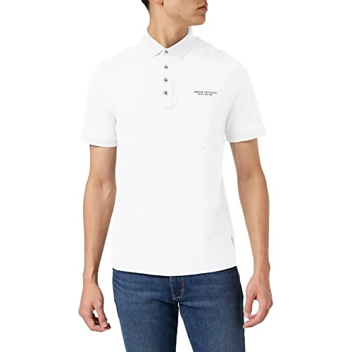 Offerta a tempo: Armani Exchange 4 Buttons Polo, Bianco (White 1100), Large Uomo - 23% da 55.00 € a 42.32 €