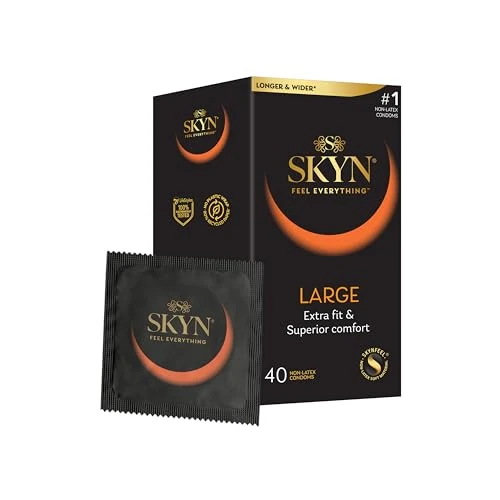 SKYN® Large Non Latex Condoms - 3 x 10 Pack of 30 + Free 10 Pack of Large Condoms + Free 2 Wipes