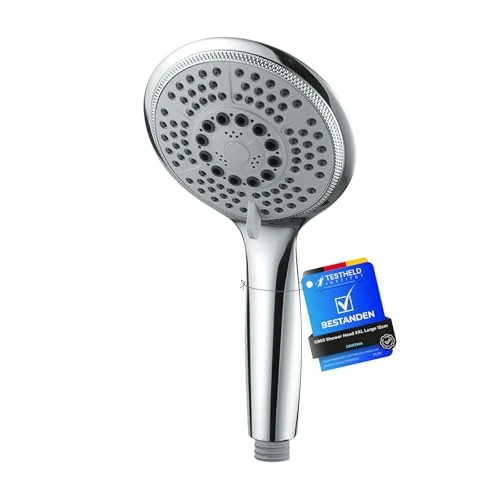 Limited-time offer: GRIFEMA COMPLENTO-G803 Round 120mm Big Hand Shower with Water-Saving Funtion, Handheld Shower Head with 5 Spray Patterns, Chrome from 7.99 £ to 7.59 £ (save 5%)