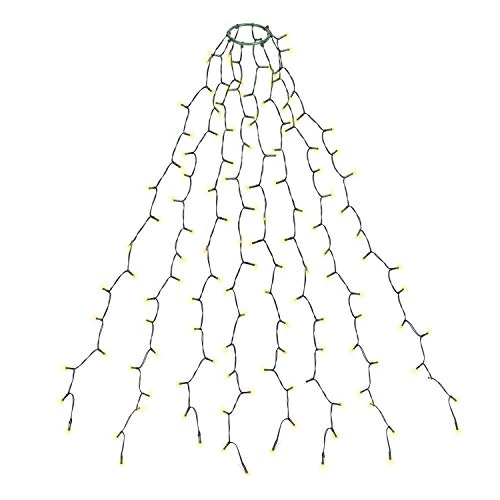 Limitiertes Angebot: SALCAR 2m Christbaumbeleuchtung mit Ring und 8 Girlanden, 280er LED Überwurf Lichterkette Weihnachtsbaum für 150cm, 180cm, 210cm, 240cm Tannenbaum - Warmweiß von 29.99 EUR auf 21.66 EUR (Spare 28%)