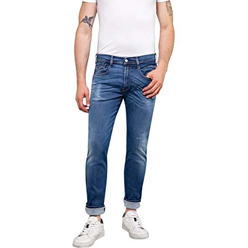 Zeitlich begrenztes Angebot: Replay Herren Jeans Anbass Slim-Fit Hyperflex mit Stretch, Medium Blue 009-2 (Blau), 32W / 34L von 179.00 € auf 143.65 € (20% Rabatt)