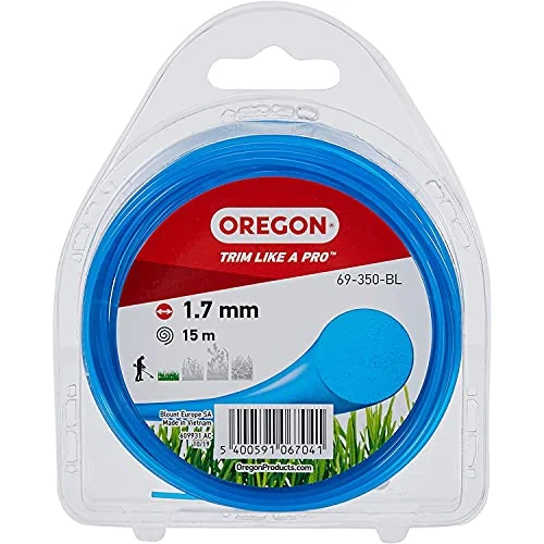 Begrenztes Angebot: Oregon Runder Mähfaden 1,7 mm, Blau, Für Gras, Unkraut, Rasen und Blumenbeete, Gartenarbeit und Rasenpflege, Nylonfaden, Für die meisten Rasentrimmer, 1,7 mm x 15 m (69-350-BL) von 5.70 EUR auf 3.65 EUR (Rabatt 36%)