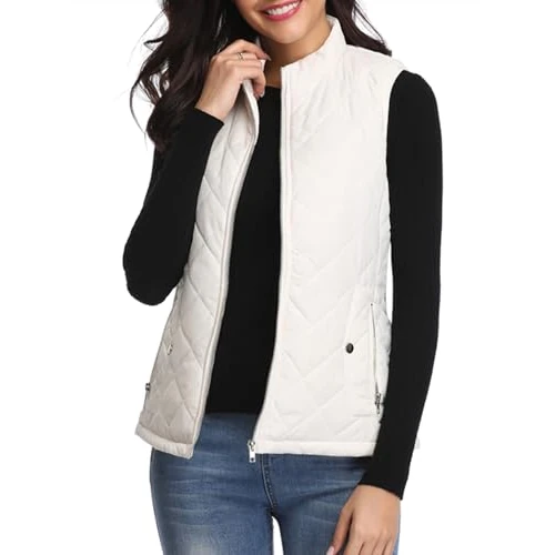 Tijdelijke aanbieding: fuinloth Damesvest, Herfst Lichte Bontvest Wester (Zonder Mouwen) Korte Jas Vest Gilet Wit X-Small van 41.99 € naar 41.99 € (0.00% korting)