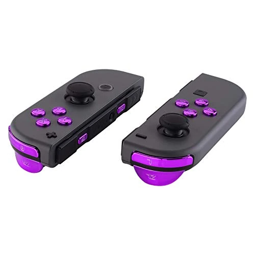 Offerta a tempo: eXtremeRate Tasti Ricambio per Nintendo Switch/OLED Joycon, Pulsanti Direzionali ABXY Trigger Grilletto Pezzi Kit per Controller Joystick con Cacciaviti,Senza Joycon-Viola Cromo - 0.00% da 9.80 € a 9.80 €