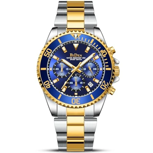 Oferta ograniczona: BIDEN Męskie zegarki chronograf stal nierdzewna wodoodporny data analogowy zegarek kwarcowy biznes casual modne zegarki na rękę dla mężczyzn z 395.34 EUR na 395.34 EUR (znizka 0%)