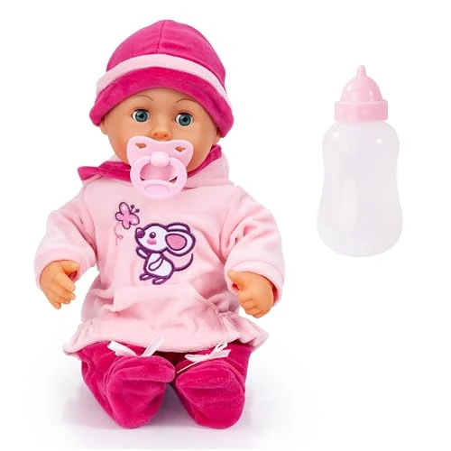 Limited-time offer: Bayer Design 93824BD Baby doll Interactive doll, talking, sounds, soft body, bottle, dummy, 38cm from 27.24 GBP to 26.49 GBP (save 3%)