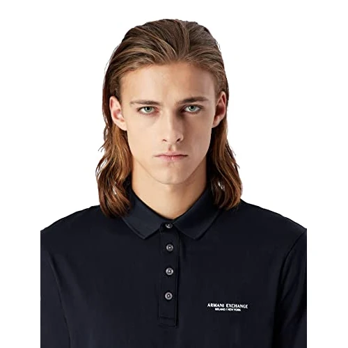 Oferta limitada: Armani Exchange Polo para Hombre, Azul (Navy 1510), S de 124.45 € a 28.10 € (ahorro 77.42%)