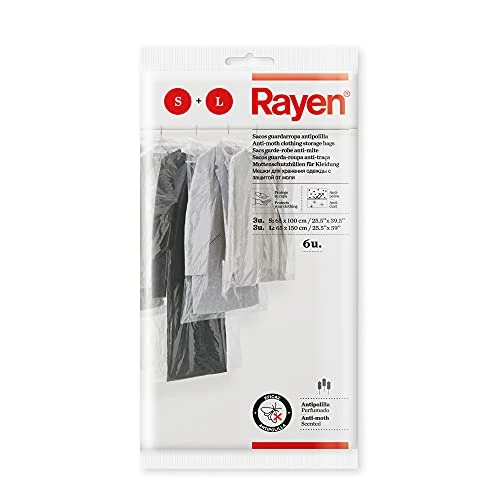 Oferta limitada: Rayen | Sacos guardarropa antipolilla y antipolvo| Funda de armario | Protege tu ropa | Pack 6 unidades | Talla S (3u): 65x100cm | Talla L (3u): 65x150cm de 6.49 € a 6.49 € (ahorro 0.00%)