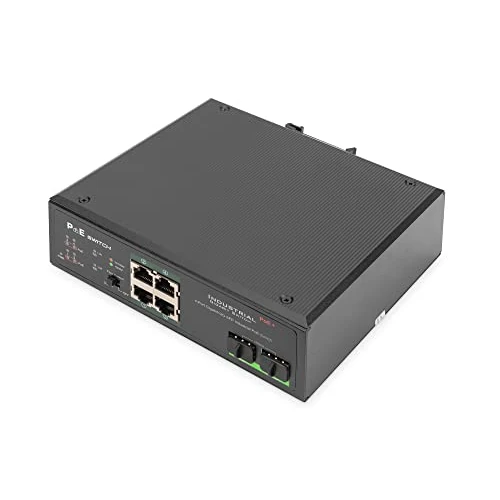 Offerta a tempo: DIGITUS Switch di rete industriale a 6 porte Gigabit PoE - 4x RJ45 + 2x Gigabit SFP uplink — 32% da 209,00 € a 141,80 €