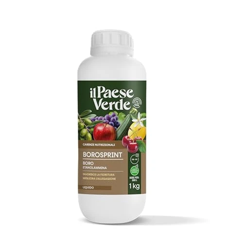 Offerta a tempo: Il Paese Verde – Concime Liquido Borosprint – Fertilizzante a Base di Etanolammina per Stimolare la Fecondazione e Migliorare l'Allegagione – Consentito in Agricoltura Biologica – 1L - 20% da 14.46 € a 11.54 €