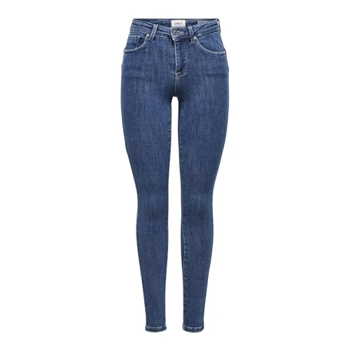 Only NOS Femme Onlpower Mid Push Up SK Jea Rea3223 Noos Jean Skinny Not Applicable, Bleu (Dark Blue Denim Dark Blue Denim), 38 /L34 (Taille Fabricant: Medium)