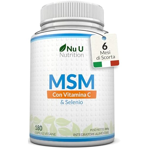 Limitiertes Angebot: MSM Hochdosiert mit Vitamin C & Selen |180 vegane Kapseln, keine Tabletten | 1200mg | 3 Monate Vorrat - Methylsulfonylmethan mit 160mg Vitamin C - Nu U Nutrition von 21.97 EUR auf 9.97 EUR (Spare 55%)